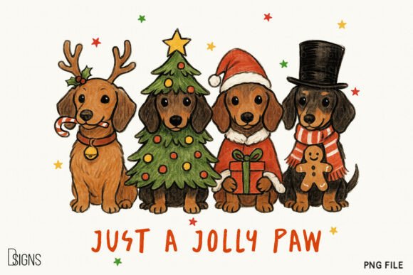 Christmas Dachshund Dog Lover Jolly Paw