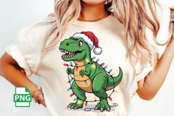 Christmas Dinosaur PNG, Christmas Trex: A Unique Blend of Holiday Cheer and Prehistoric Charm