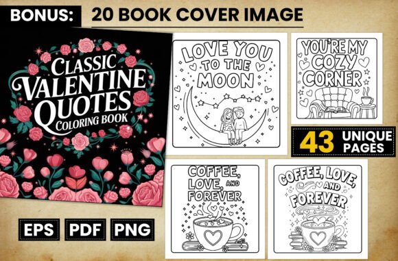 Classic Valentine Quotes Coloring Pages