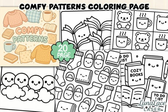 Comfy Patterns Coloring Page Bundle: A Creative Escape for Mindful Coloring