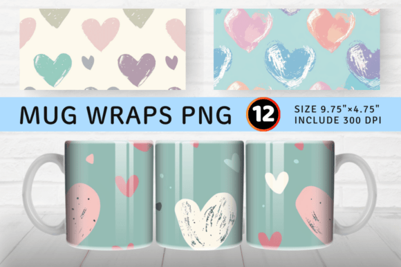 Cute Pastel Hearts Mug Wrap Sublimation: A Trendy and Versatile Design Option