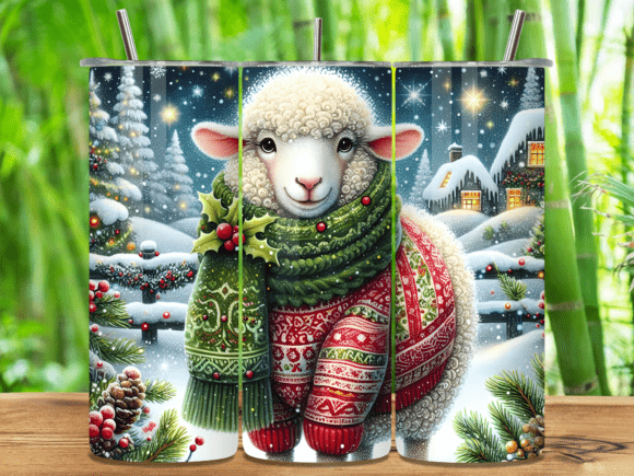 Cute Sheep in Sweater Tumbler Wrap