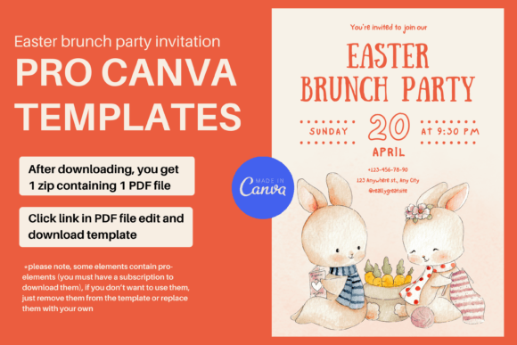 Easter Brunch Party Invitation Canva