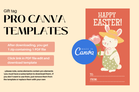 Easter Gift Tag Canva Template Pro