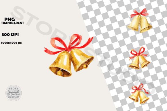 Golden Holiday Bells with Red Bows: A Festive Addition to Your Creative Projects