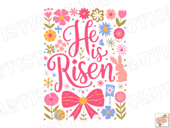 He is Risen Jesus Png Retro Easter Png