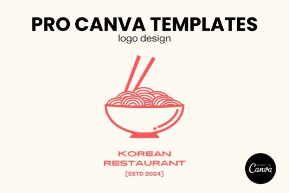Korean Restaurant Logo Design PRO Canva