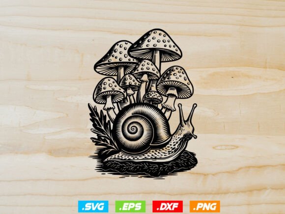 Mystical Snail Svg, Mushroom Clipart: A Digital Art Collection for Every Creative