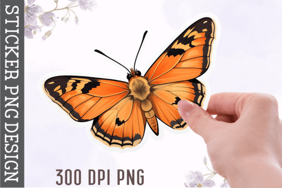 Orange Monarch-Style Butterfly Sticker