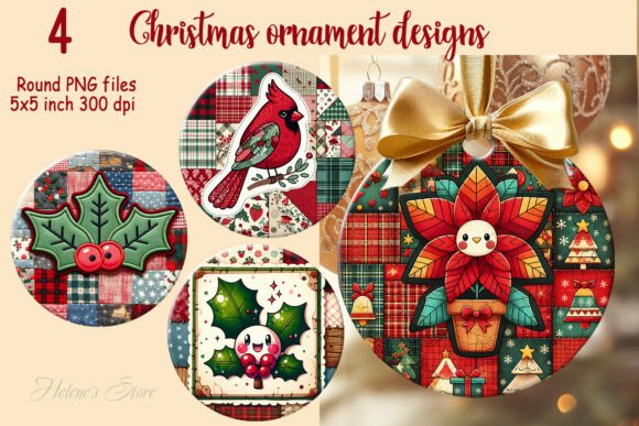 Patchwork Christmas Ornament Designs Png: A Creative and Versatile Digital Resource