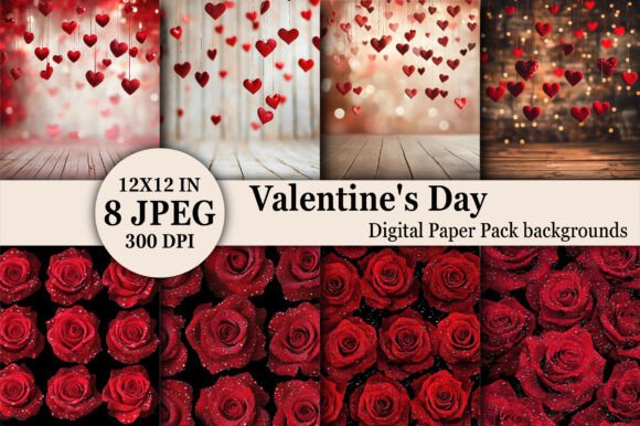 Pink Valentine Digital Paper for Creative Projects