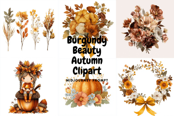 Prompt Burgundy Beauty Autumn Clipart: Elevating Design with Seasonal Elegance