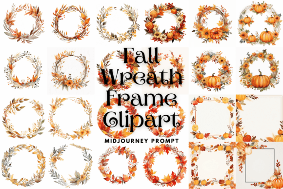 Prompt for Fall Wreath Frame Clipart