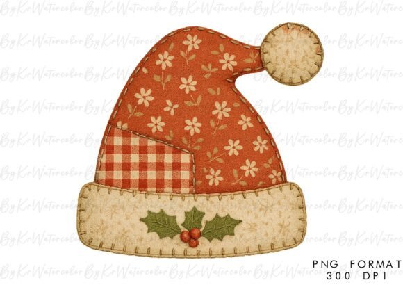 Santa Hat Christmas Patchwork PNG: A Versatile Digital Asset for Creative Projects