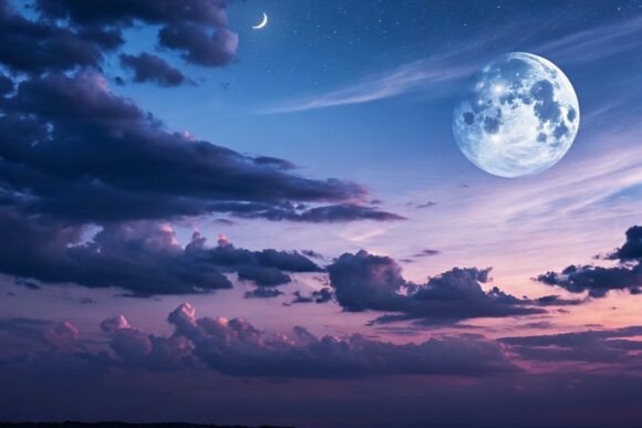 Sky and Moon Background Design