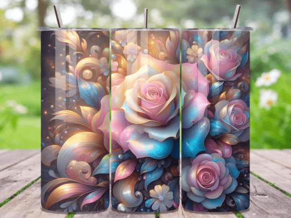 Soft Pastel Rose Swirls Dreamy Tumbler: A Trendy Addition to Your Creative Toolkit
