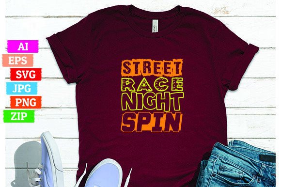 Street Race Night Spin: A Unique Design for Print On Demand Businesses