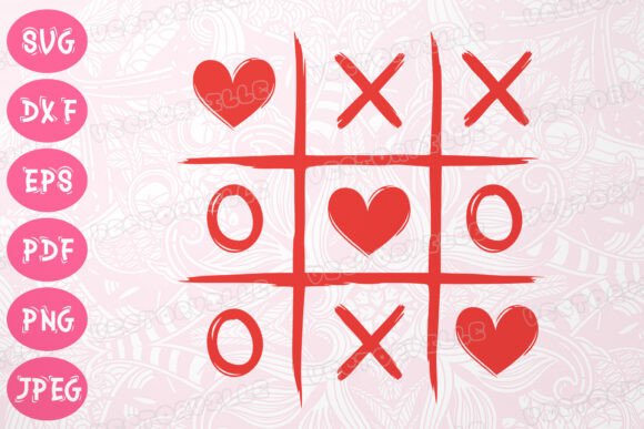 Tic Tac Toe Love Game SVG Cricut Design