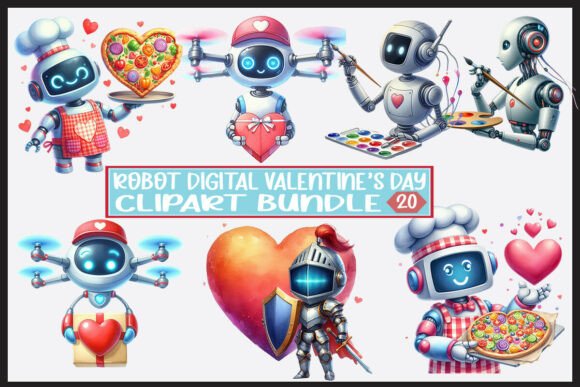 Vintage Valentine’s Day Clipart for Nostalgic Design Projects