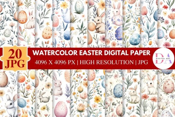 Watercolor Easter Digital Paper: A Versatile Creative Resource