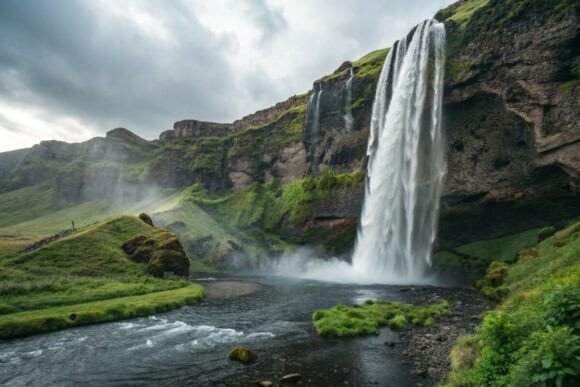 Waterfall Background Design: A Creative Solution