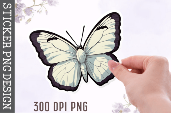 White Butterfly Sticker PNG